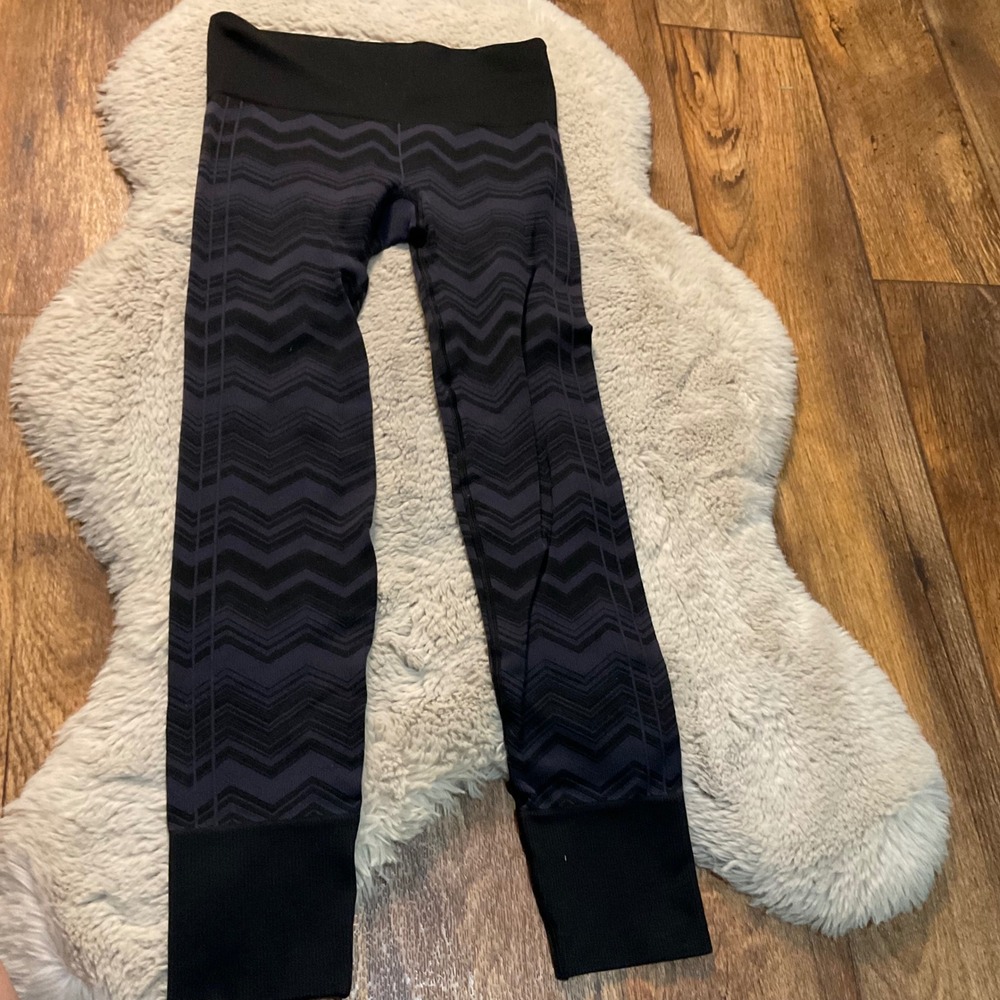 Lululemon Ebb Street Pant Leggings Size 4 Chevron Seamless Heather Slate Womens
